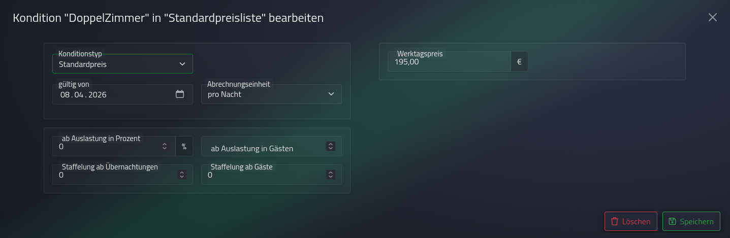 Preiseditor-Details