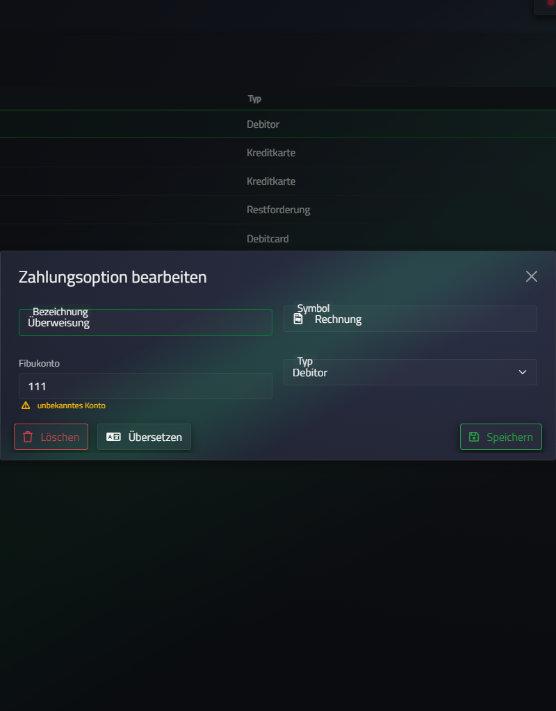 Zahlungsoption erstellen